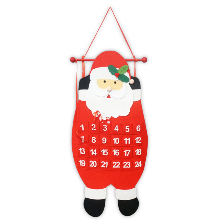 Felt Christmas Santa Advent Calendar With 24 Pockets Wall Hanging Countdown