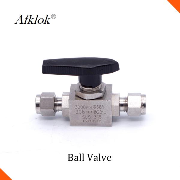SS 316 Hose Connector Stainless Steel Tube Fittings 2 Way High Pressure Ball