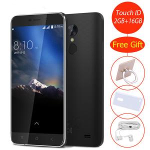 China Mobile phone Fingerprint Android 7.0 2GB +16GB MTK6580A Quad core 5.0inch HD Smartphone 8.0MP GPS cell phone factory wholesale