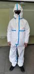 White Blue Surgical Disposable Gown Lightweight Chemical Protective Coveralls
