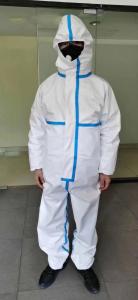 China White Blue Surgical Disposable Gown Lightweight Chemical Protective Coveralls wholesale