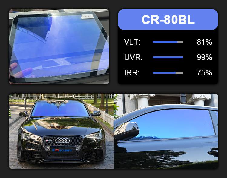 Blue Sky Color Car Window Film VLT 83% CR-80 BL Chameleon Film Clear Vision 1.52m