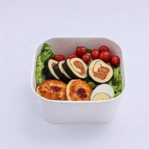 China 1400ml Square Lunch Bento Box Disposable Takeaway Paper Salad Bowl wholesale