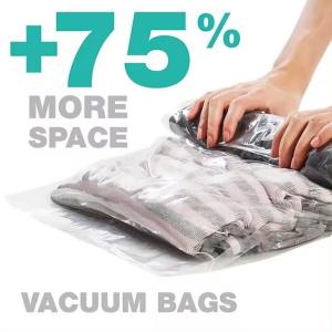 China Customized Travel Vacuum Storage Bag Plastic Packing Hand Roll Vacuum Bag With Zipper For Luggage wholesale
