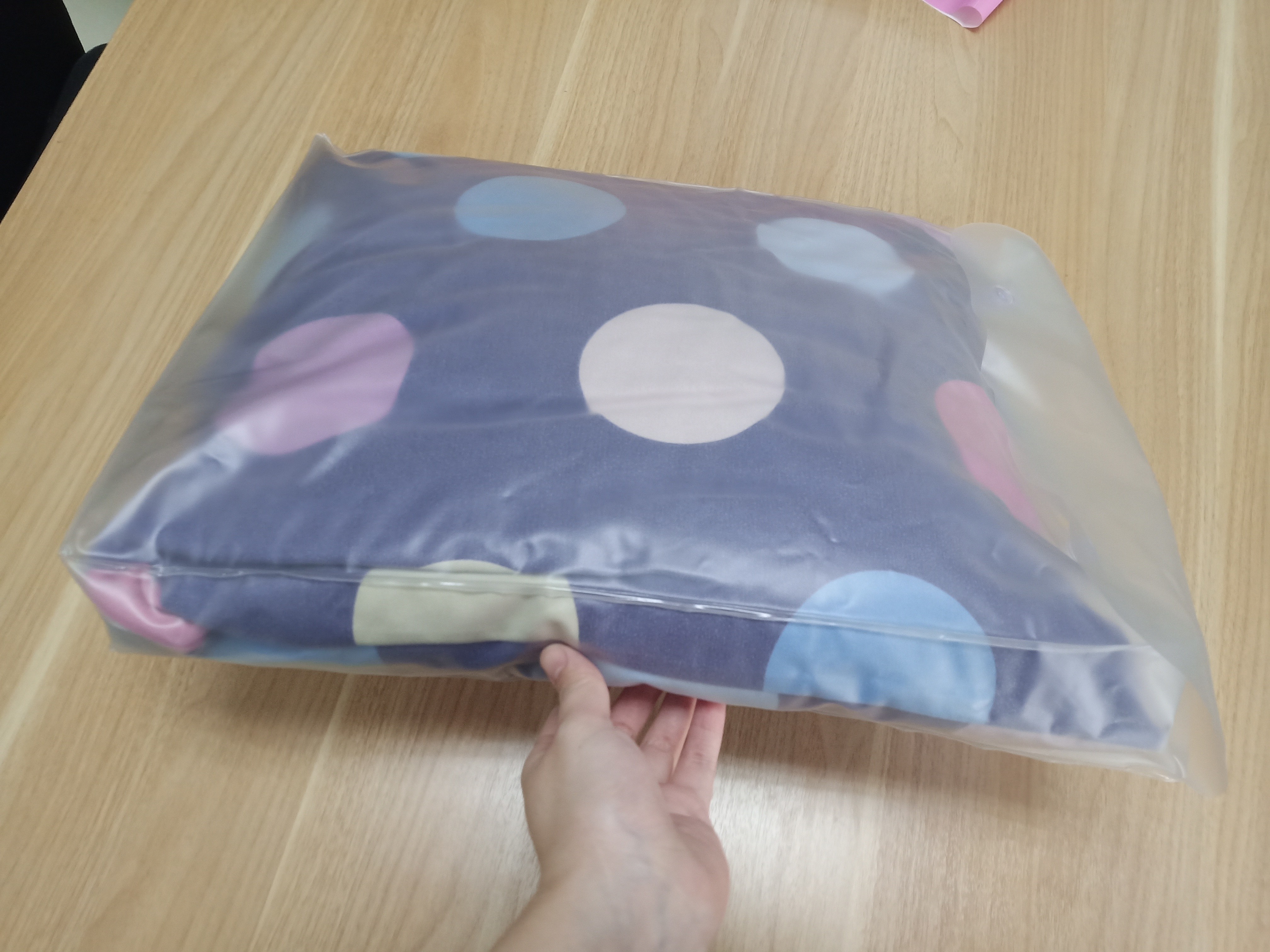 Clear PVC Packaging Bags With Button For Pillow And Four Piece Suit Package