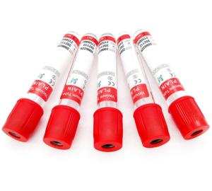China Red Cap Blood Collection Tube No Additive Plain 2ml 10ml PET Glass wholesale