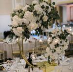 ZT-464 Chic shiny gold wedding centerpieces flower arrangement metal double