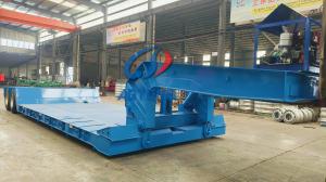 China 3 Axles Gooseneck Lowboy Tractor Trailer 60000KG Payload wholesale