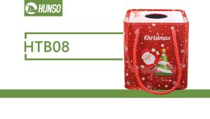China Cute Christmas Metal Cookie Gift Tin Cans Custom Printing Holiday Decorative wholesale
