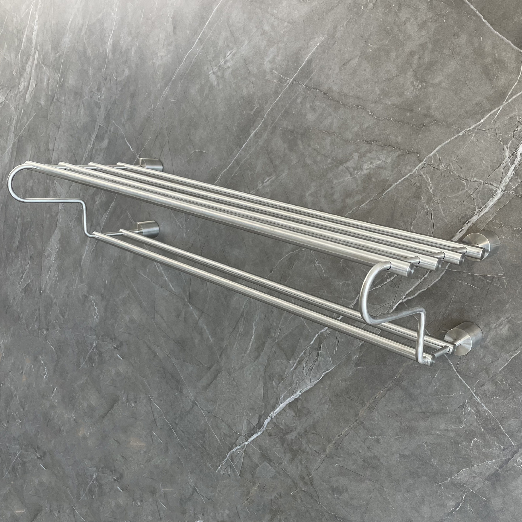 Stainless Steel Bathroom Towel Racks Wall Mounted Polished Satin