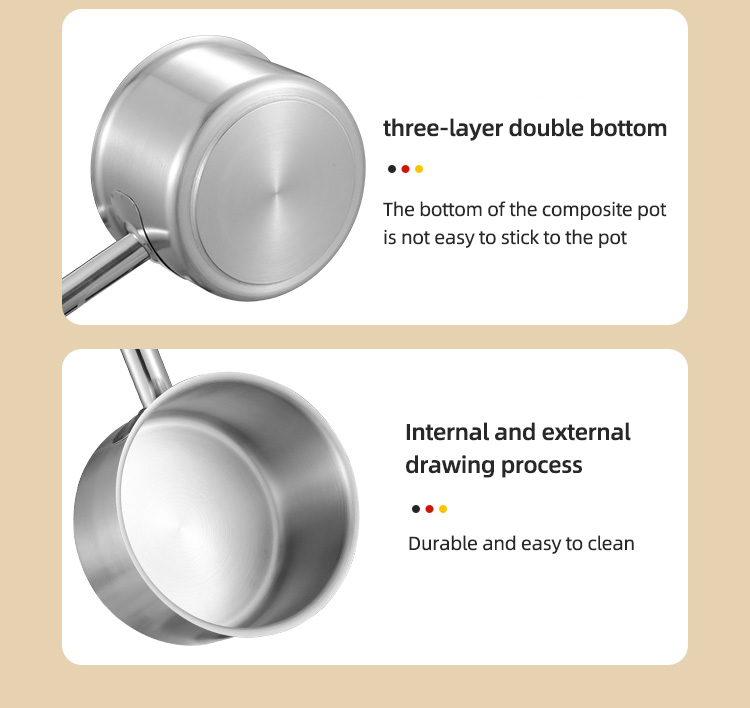 Kitchen Cooking Food Soup Stock Pot Straight Saucepan With SS Handle