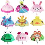 UV Resistant Cartoon Kids Rain Umbrellas , Manual Childrens Animal Umbrellas