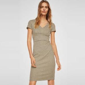 China Hot sell woven ladies summer office dress wholesale