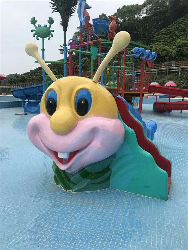 Aqua Park Mini Pool Slide Fiberglass Caterpillar Water Slide CE Approved