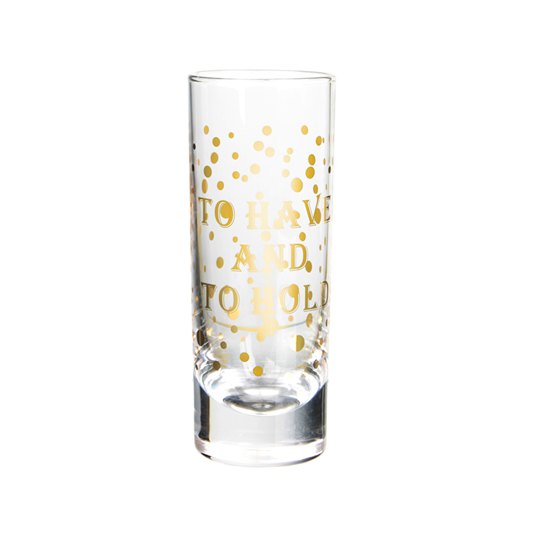 Transparent Festival 60ml Shot Glass Lead Free With Decoration Glass Gift