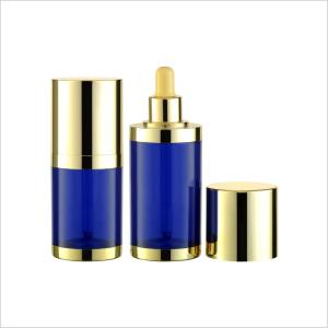 China Plastic Essence Dropper Oil Bottle Double Wall 30ml 50ml Cylinder Dropper Bottle wholesale