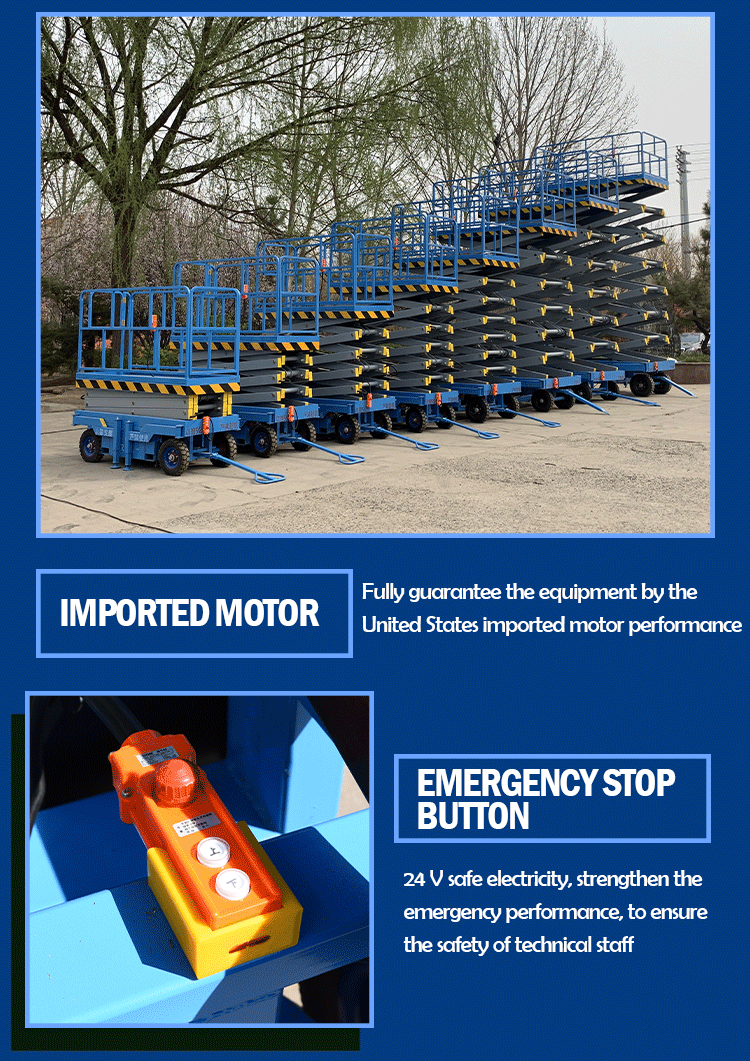 Aerial Work Platform 320kg 350kg Self Propelled Hydraulic Scissor Lift Platform Table 8m 12m 10m Electric Scissor Lift Truck