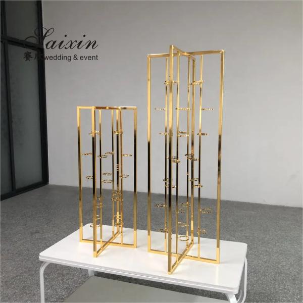 Gold Wedding Flower Stands Black Display Floor Candlestick Holder Table Metal