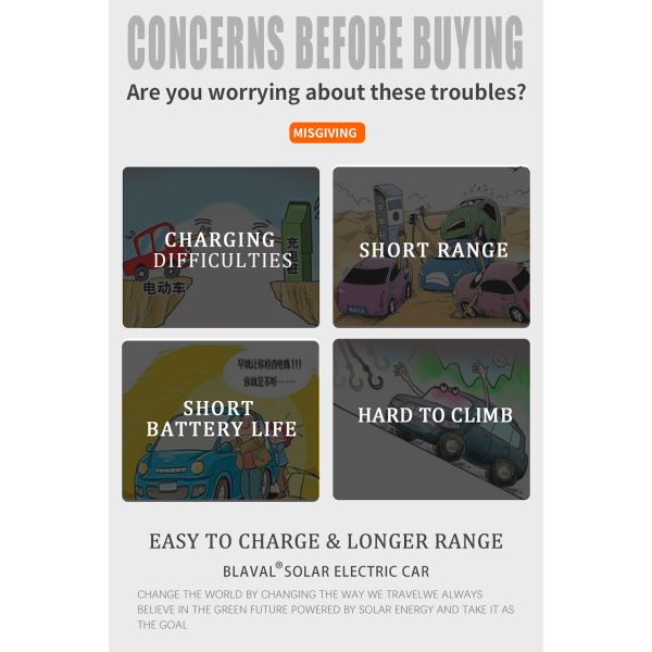 Lithium Battery Powered Blaval Solar Powered Electric Cars FH-S8 20KW