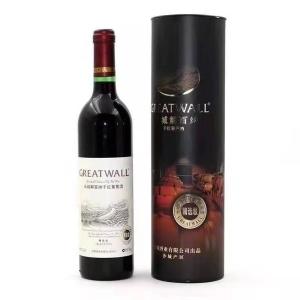 China Red Wine 100% Recycled Cardboard Tube Packaging With Lid Custom Design Logo wholesale