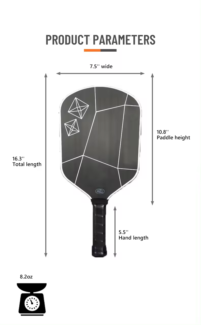 226g Professional Pickleball Paddle Rough Surface T700 Carbon Fiber Pickleball Set