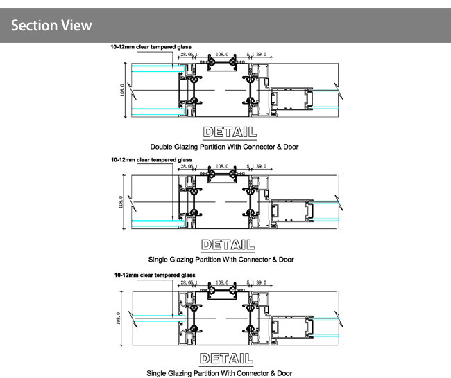 Glass Partition Wall Double Glass With Blinds Control Opaque Or Transparent Glass
