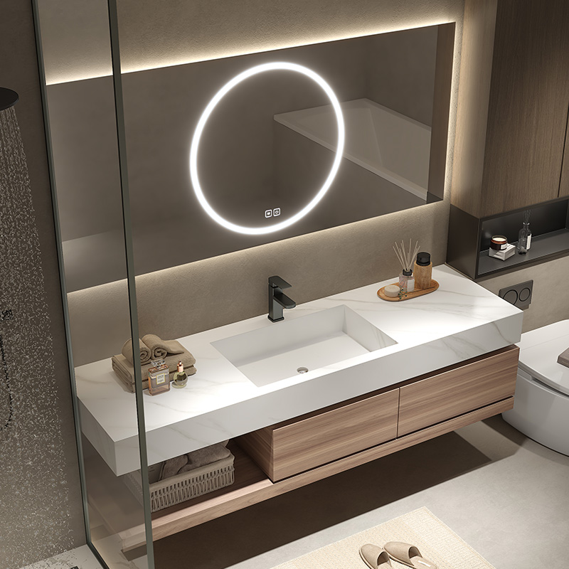 High End Single Sink Wall Wooden Mounted Vanity Customized Order for Bathroom Cabinets