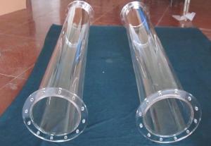 China 2.2 Desnity Fused Quartz Glass Tube With Flange Heat Resistant wholesale