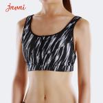 Women High Impact Printed Yoga Sports Bra Shockproof Fitness Bra Push Up Front