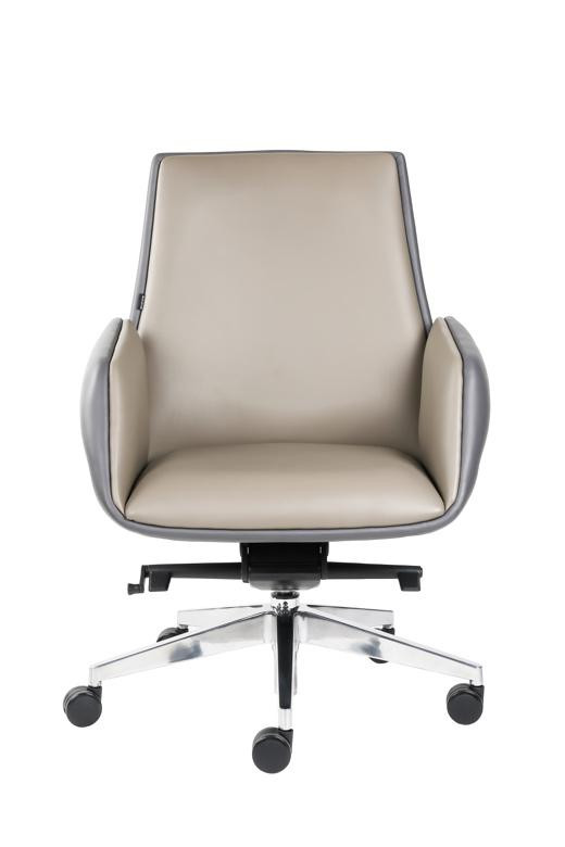 Conference 22KGS 45Kg/M3 PU Leather Revolving Chair Middle Back