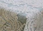 Ivory Sequin Lace Fabrics , Embroidered Bridal Lace Fabrics For Wedding Dresses