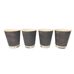 China Plastic Free Waterbased 12oz Disposable Coffee Cups Triple Wall Paper Coffee Cups wholesale