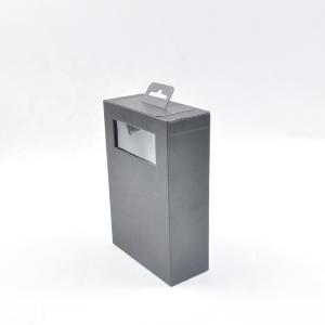 China Black Window Box Packaging / Earphone Cardboard Box With Window Lid wholesale