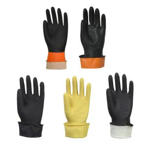 China Natural Latex Industrial Rubber Gloves 300mm Length For Cleaning wholesale