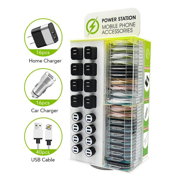 Mobile Phone Accessories Acrylic Display Racks Holder Stand Phone Station Usb