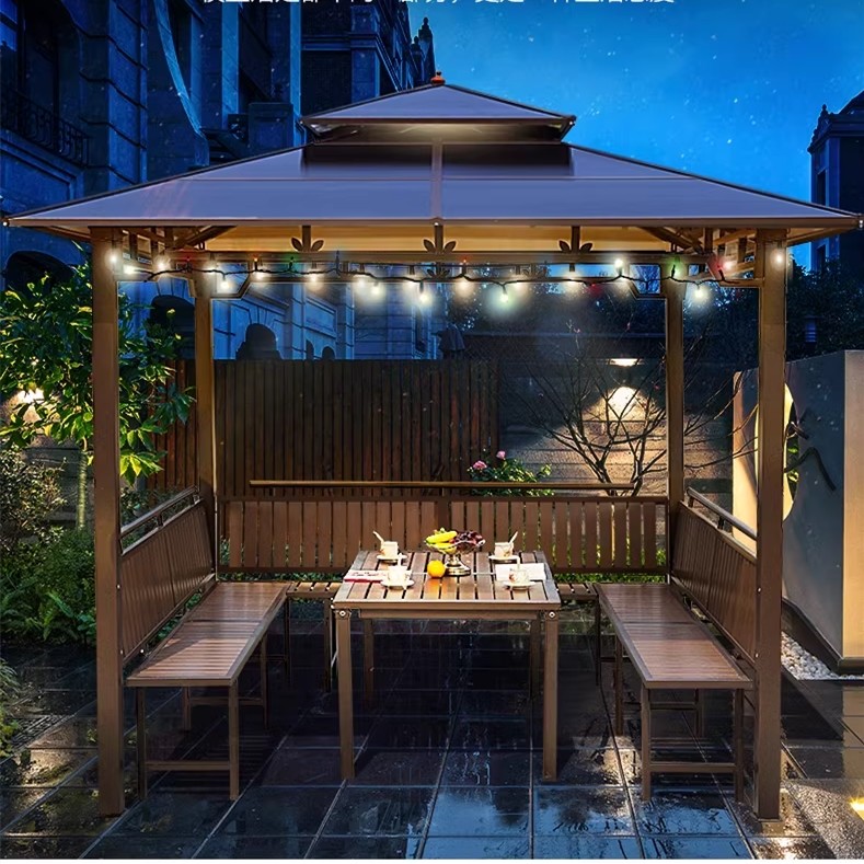 12*20 Ft Outdoor Hardtop Gazebo Hardtop Gazebo Galvanized Steel Metal