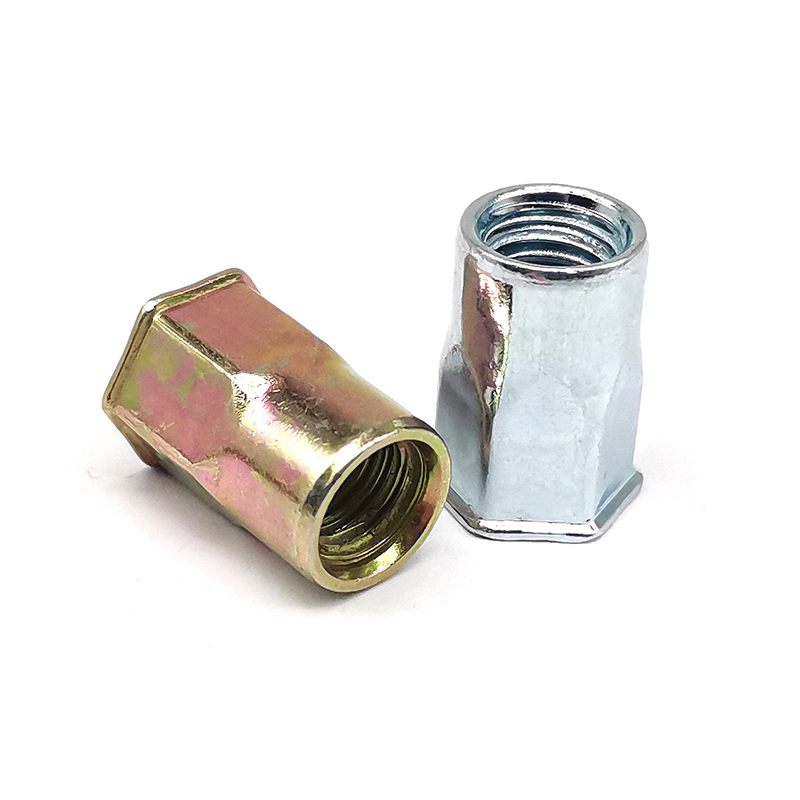 Flat Head Riveted Nuts Flat Round Head Internal And External Half Hex Rivet Nuts Hex Insert Rivet Nut