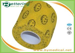 China Smile face Printing Non Woven cohesive bandage self adhesive bandage vet wrap bandage wholesale