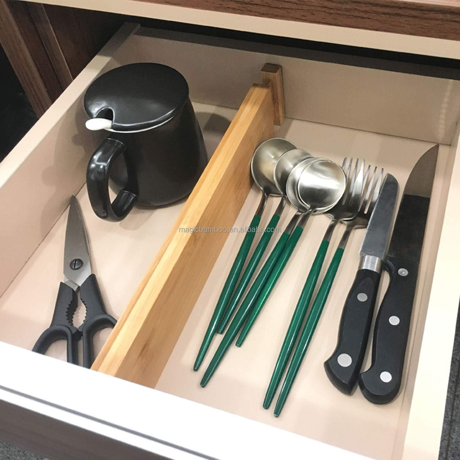 Keep Your Clothing Tidy with Natural and Expandable Bamboo Drawer Dividers Adjustable