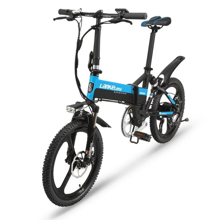 Integrated Wheel 20 Inch PAS Folding E Bike Full Suspension Frame