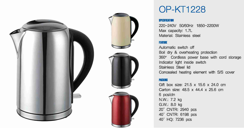 Electric Stainless Steel Kettle Portable Cordless Electric Kettle NO Private Mold