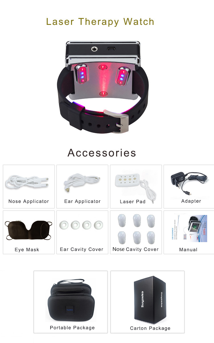 650nm LLLT Low Level Laser Therapy Watch Portable Laser Therapy Device For Diabetes Cure / Blood Fat Decrease
