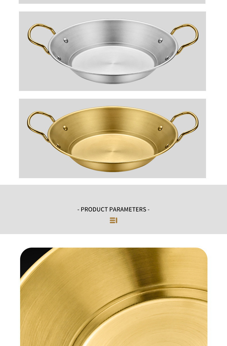 Amazon Hot Selling Cooking Kitchen Cookware Induction Frying Pan Stainless Steel Paella Pans Seafood Frying Pan