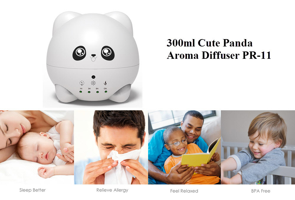 Cute Panda 300ml Mini Ultrasonic Aroma Diffuser