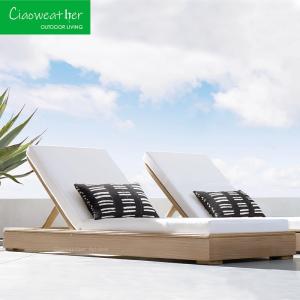 China Modern Outdoor Furniture Beach Wood Sun Lounger Perfect for Hotel Patio Pool Chaise Lounge wholesale