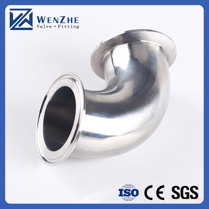 Casting Sanitary Stainless Steel 304 316L Tri-Clamp Quick Install and Weld Elbow 90 Degree Pipe Fitting