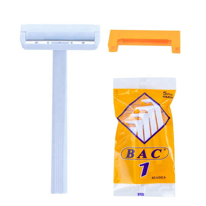 yellow single blade shaver 5 piece pack stainless steel blade shaver 1blade razor yellow color single blade razor