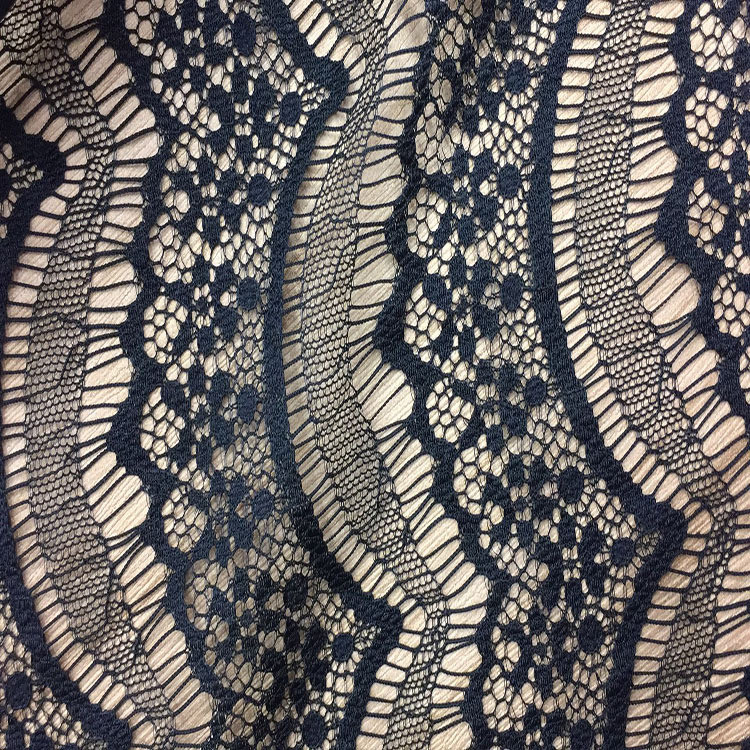 2017 best selling metallic net knitting technic thin french white eyelash lace fabric