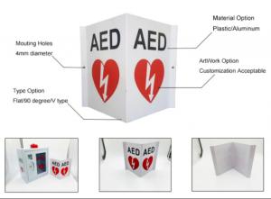 China Flat / 90 Degree / V Type Defibrillator Sign Printable AED Safety Sign First Aid wholesale