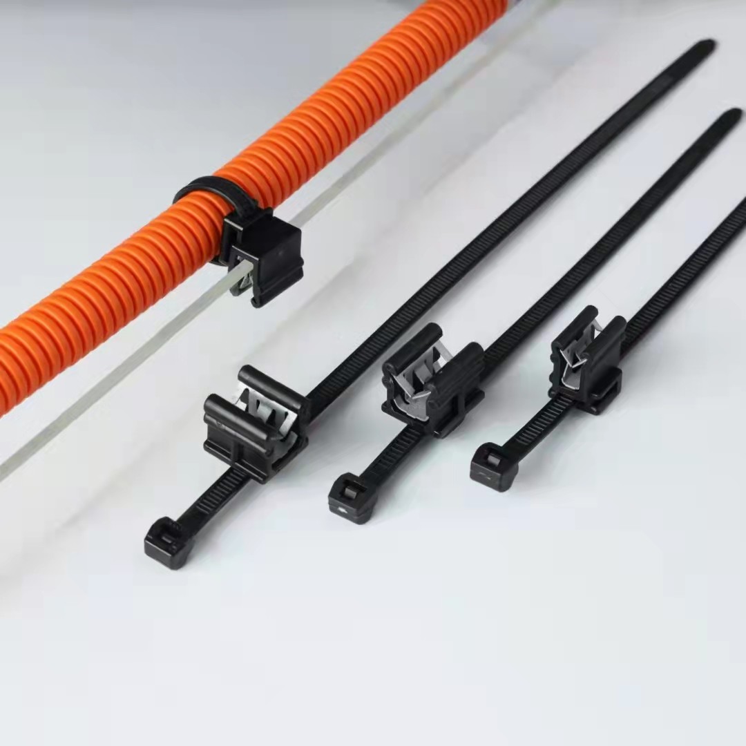 UV Reverse Tooth Nylon Cable Tie Black Plastic Reusable Cable Zip Ties